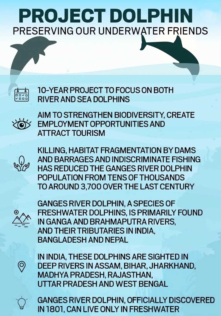What is the government doing to protect Gangetic dolphins?