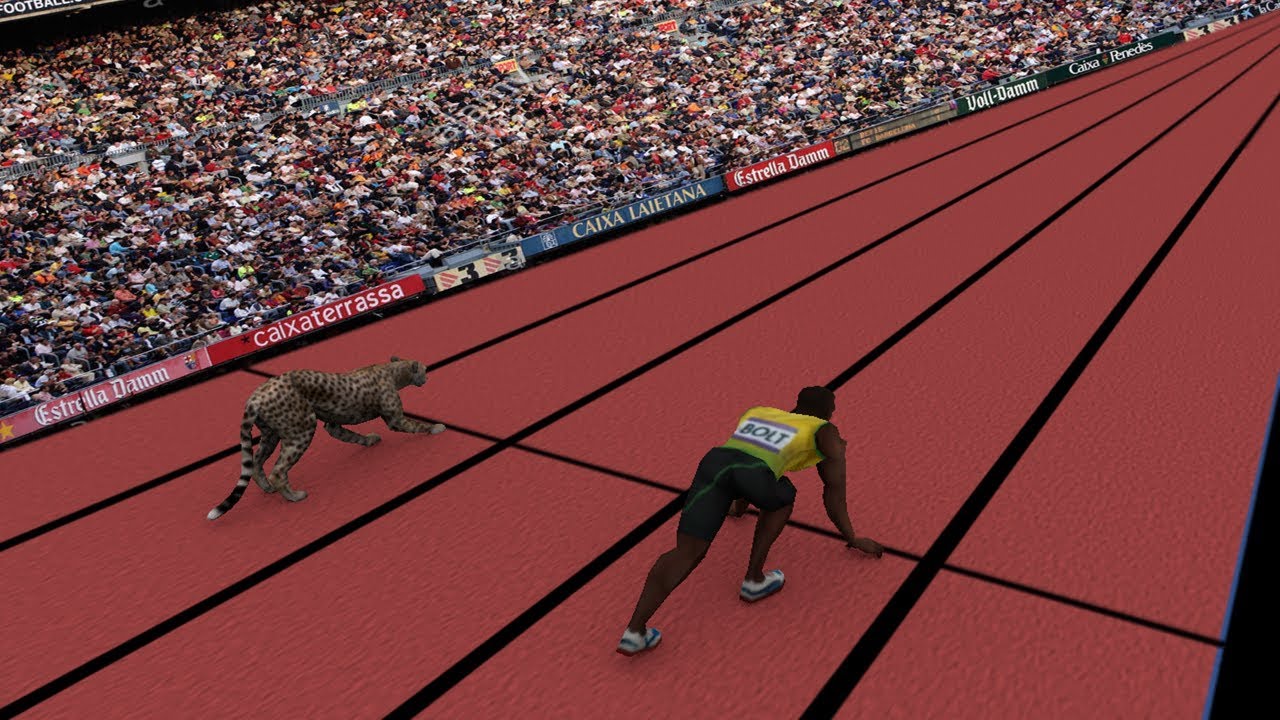Who is faster cheetah or Usain Bolt?