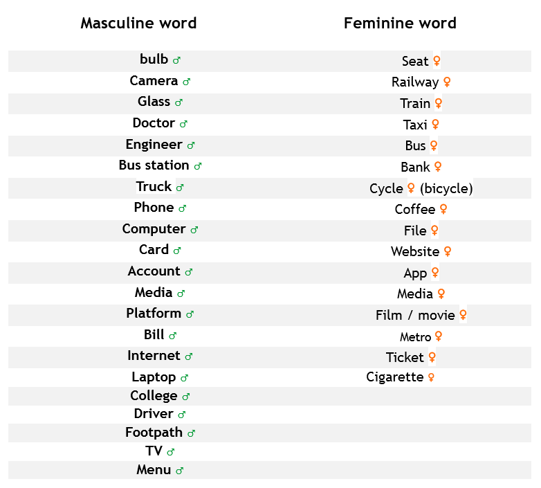 Do Hindi words have gender?