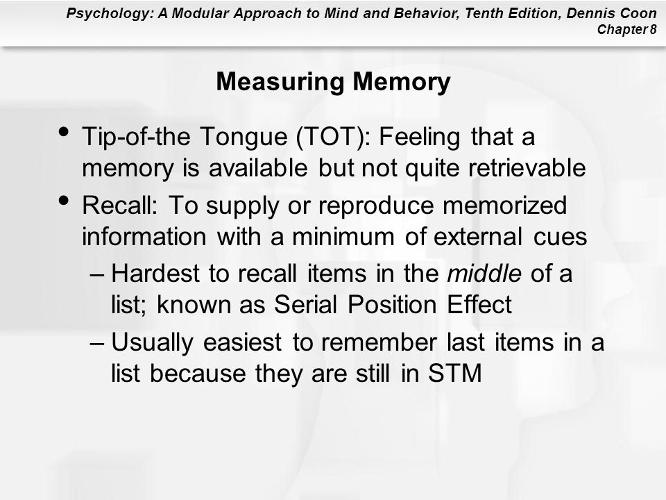 How do you measure memory in psychology?