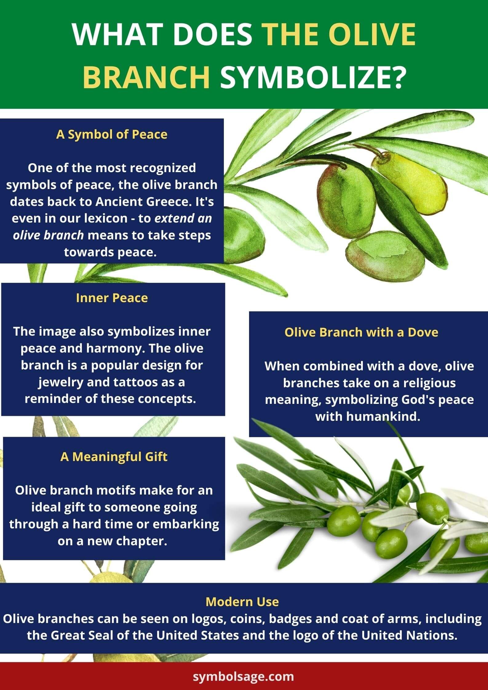 What does an olive branch symbolize?