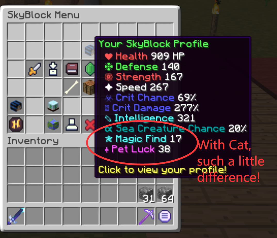 What does pet luck actually increase it by?
