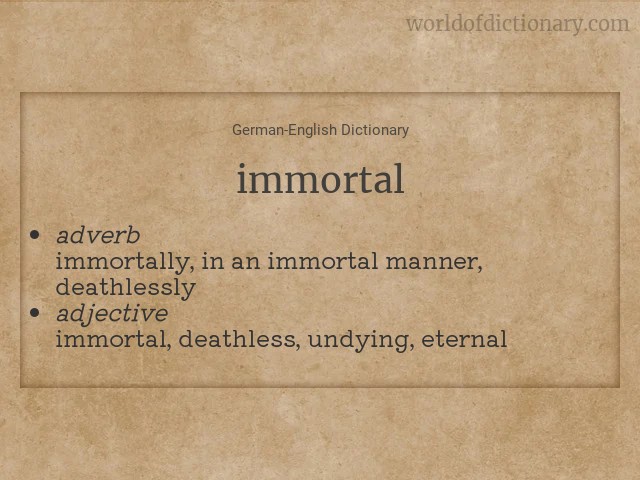 What is the meaning of immortal?